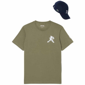 Pack T-Shirt + Casquette Lacoste Tennis x Novak Djokovic Kaki