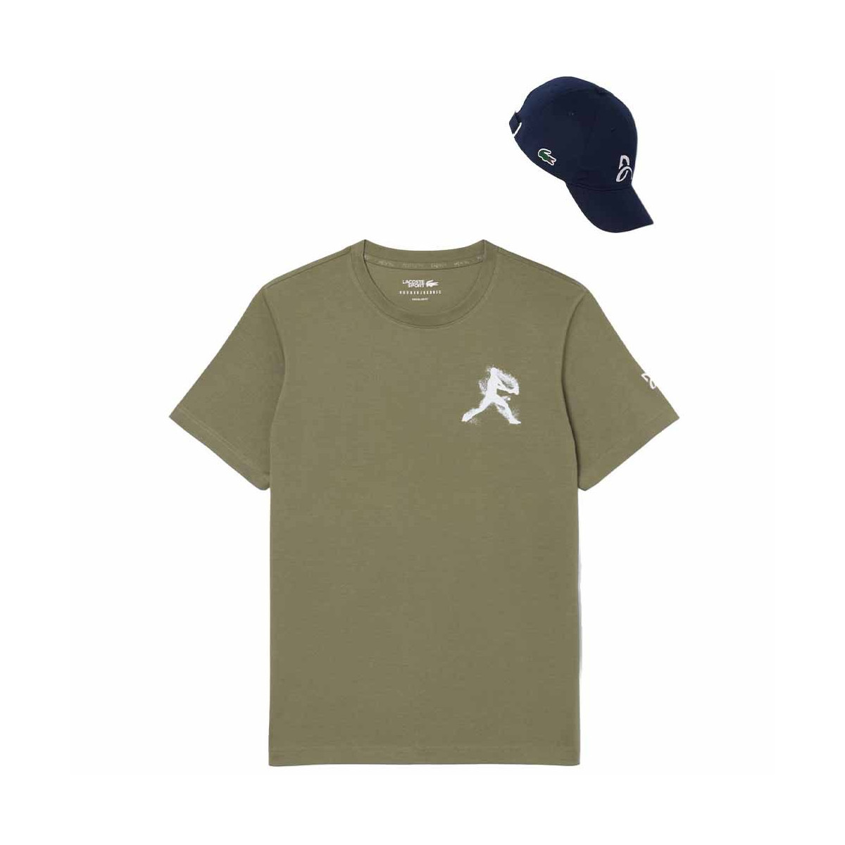 Pack T-Shirt + Casquette Lacoste Tennis x Novak Djokovic Kaki