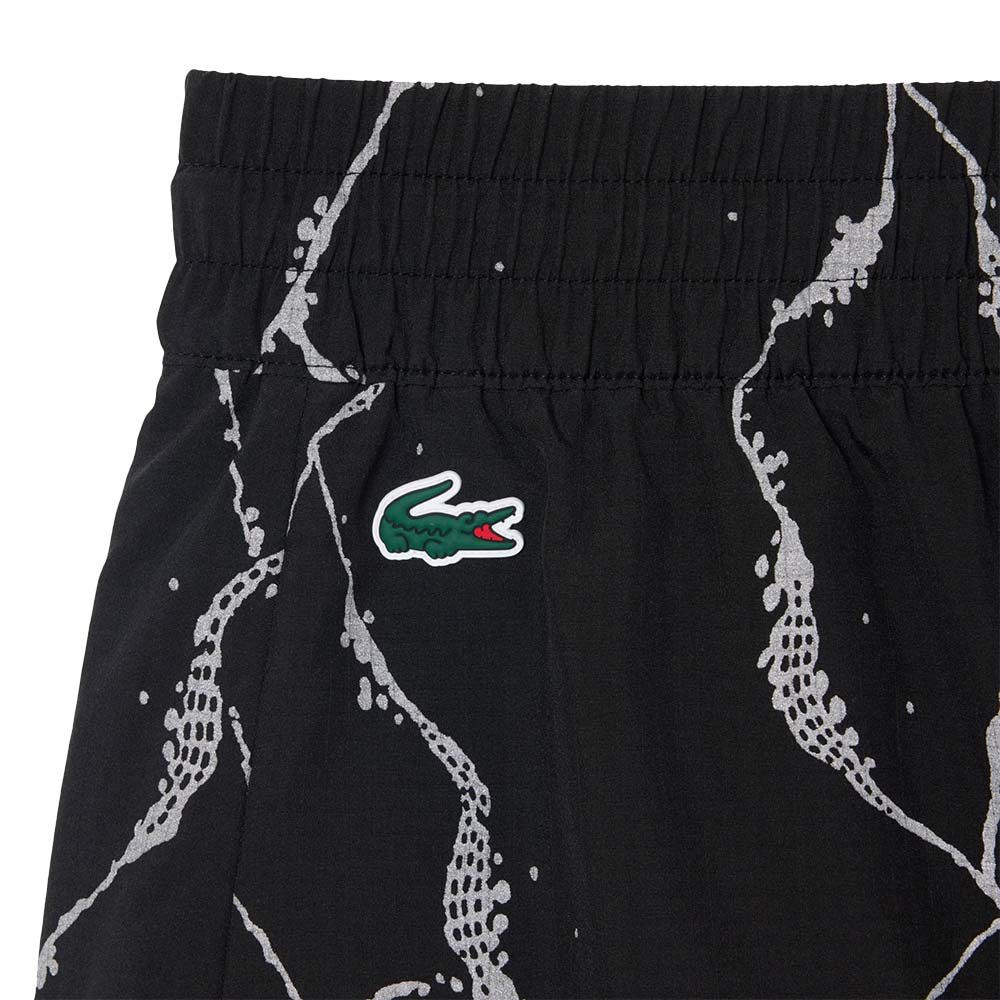 Short Lacoste Tennis Imprimé Réfléchissant Femme Noir