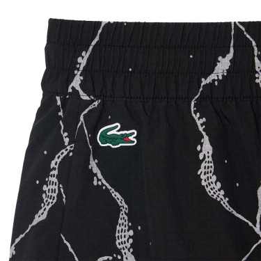 Short Lacoste Tennis Imprimé Réfléchissant Femme Noir
