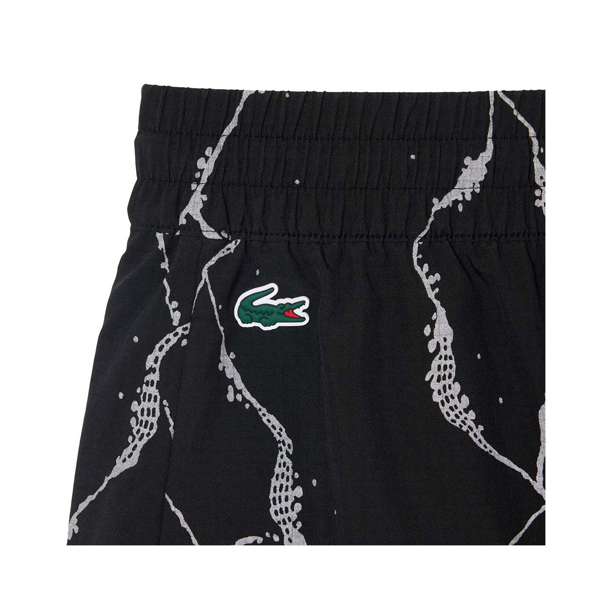 Short Lacoste Tennis Imprimé Réfléchissant Femme Noir