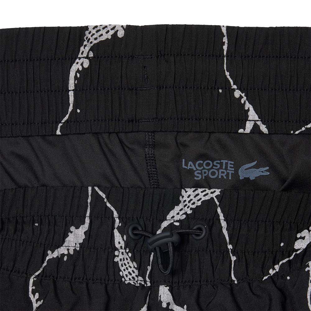 Short Lacoste Tennis Imprimé Réfléchissant Femme Noir