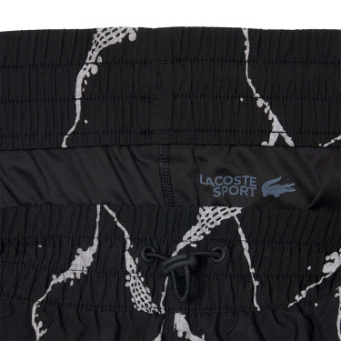 Short Lacoste Tennis Imprimé Réfléchissant Femme Noir