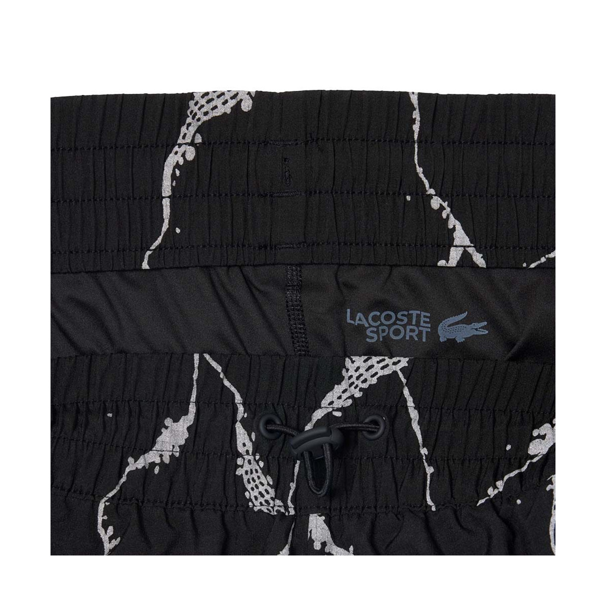 Short Lacoste Tennis Imprimé Réfléchissant Femme Noir