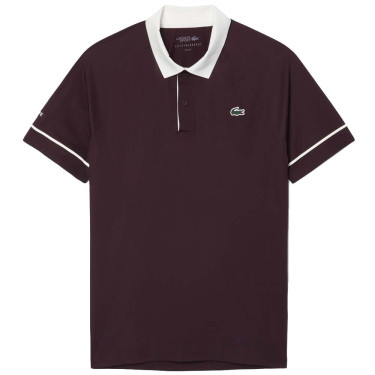 Polo Lacoste Tennis Novak Djokovic On Court Marron / Blanc