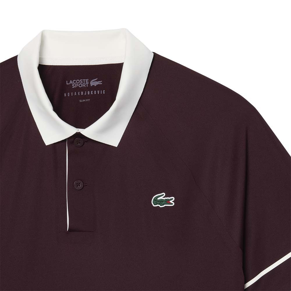 Polo Lacoste Tennis Novak Djokovic On Court Marron / Blanc