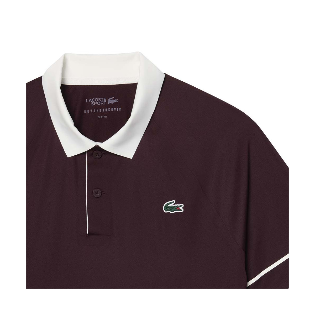 Polo Lacoste Tennis Novak Djokovic On Court Marron / Blanc