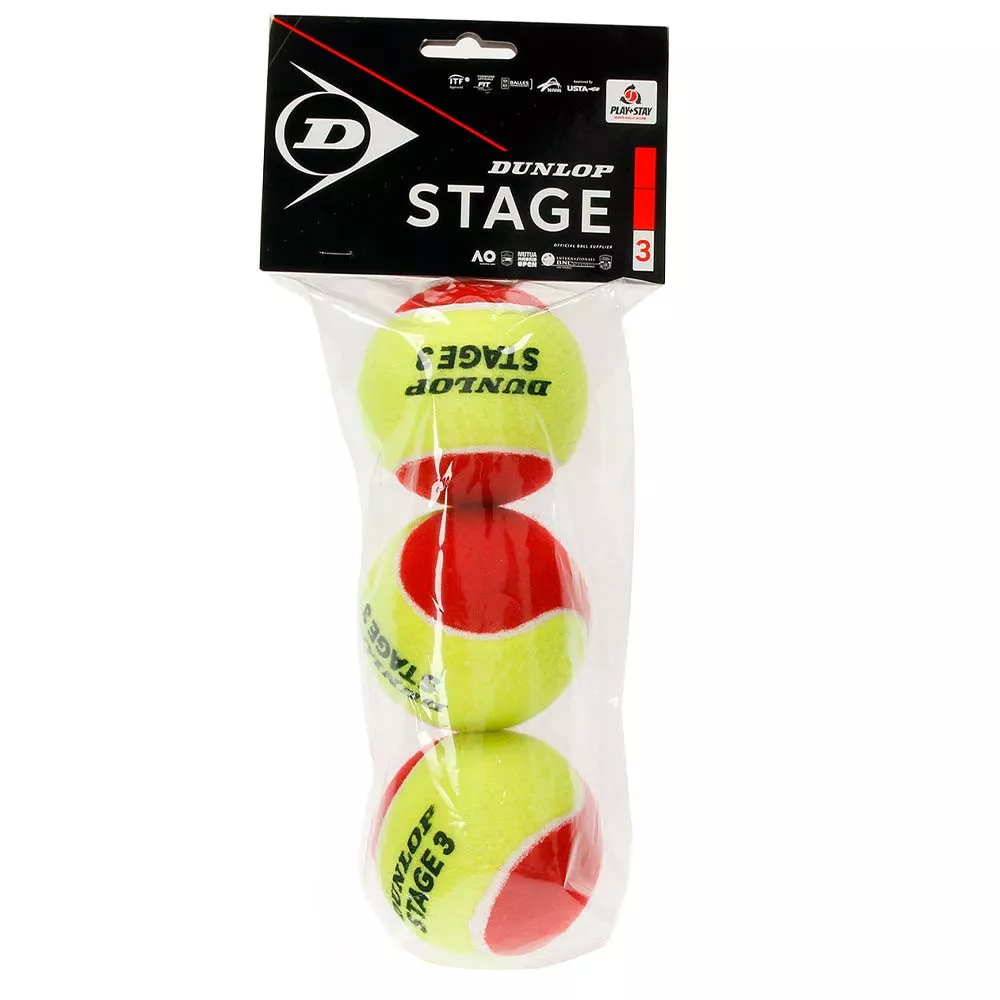 Zak met 12 rode mini tennisballen Dunlop