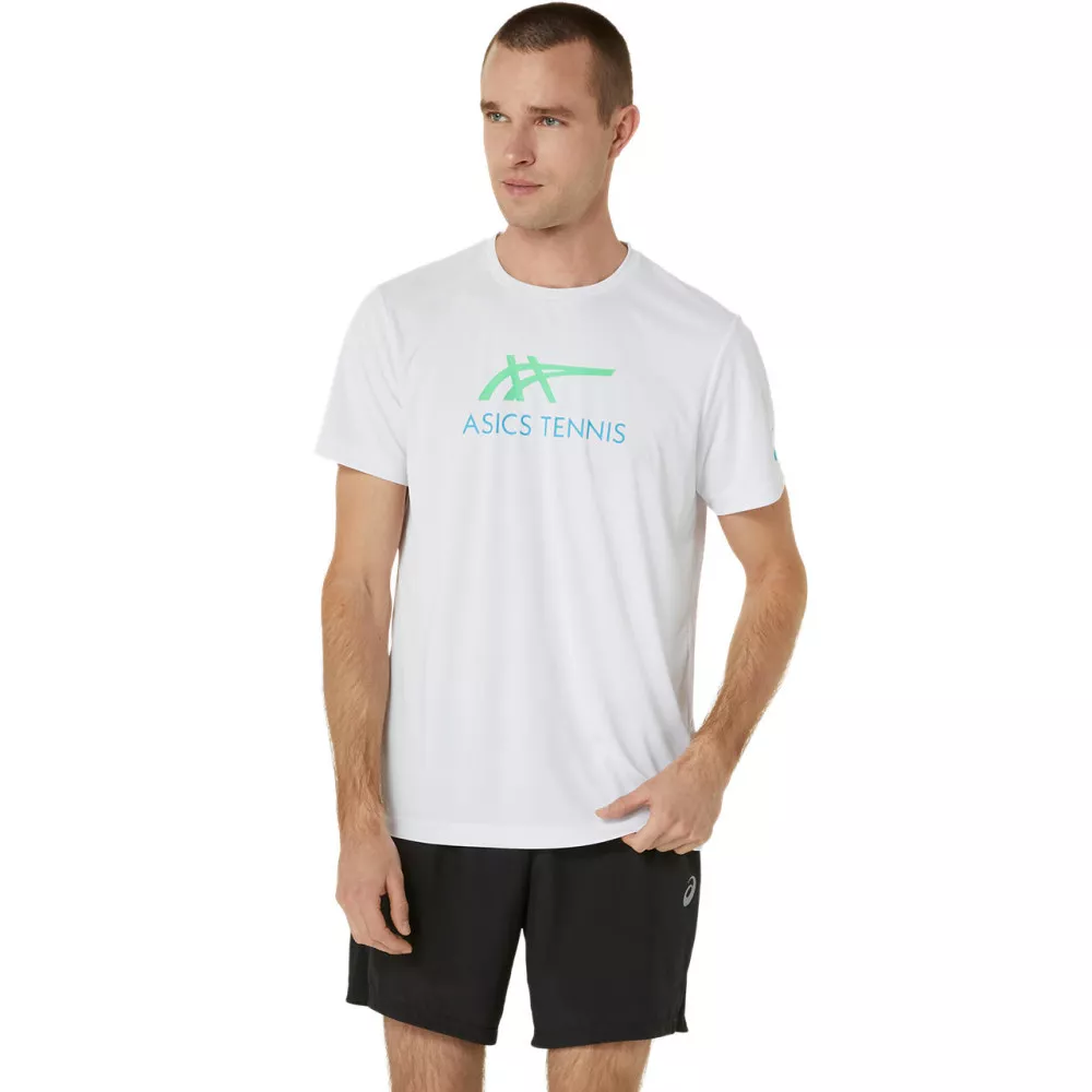T-Shirt Asics Court Graphic Blanc