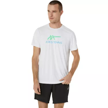 T-Shirt Asics Court Graphic Blanc