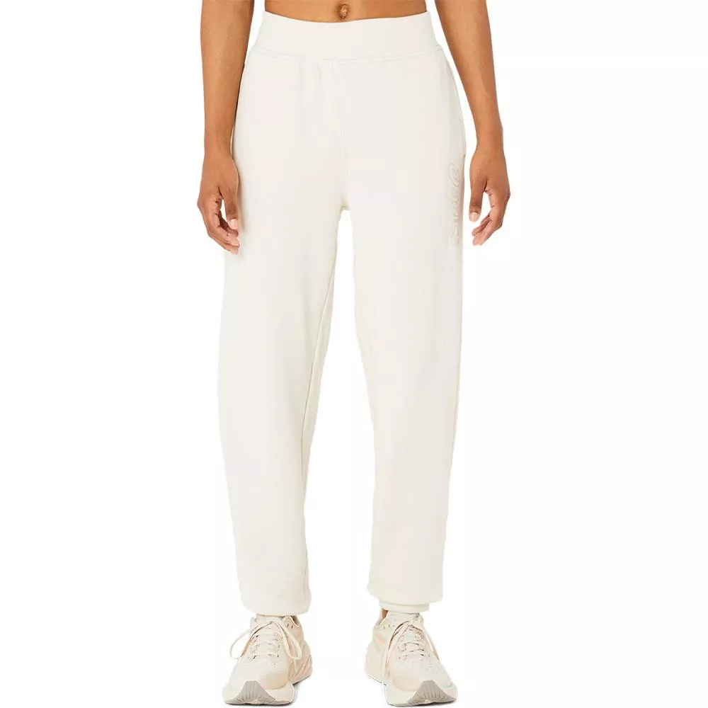 Pantalon Asics Logo Femme Blanc cassé