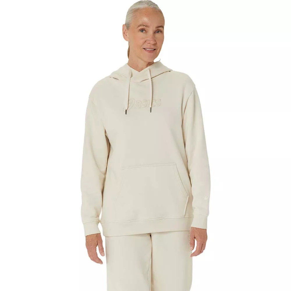 Sweat à capuche Asics Logo Femme Blanc cassé