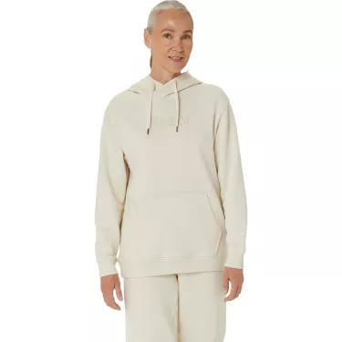 Sweat à capuche Asics Logo Femme Blanc cassé