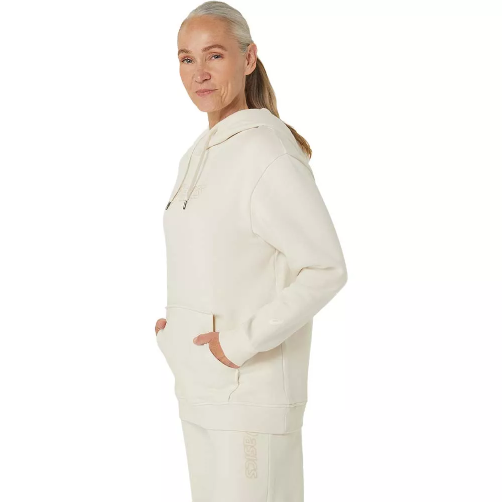 Sweat à capuche Asics Logo Femme Blanc cassé