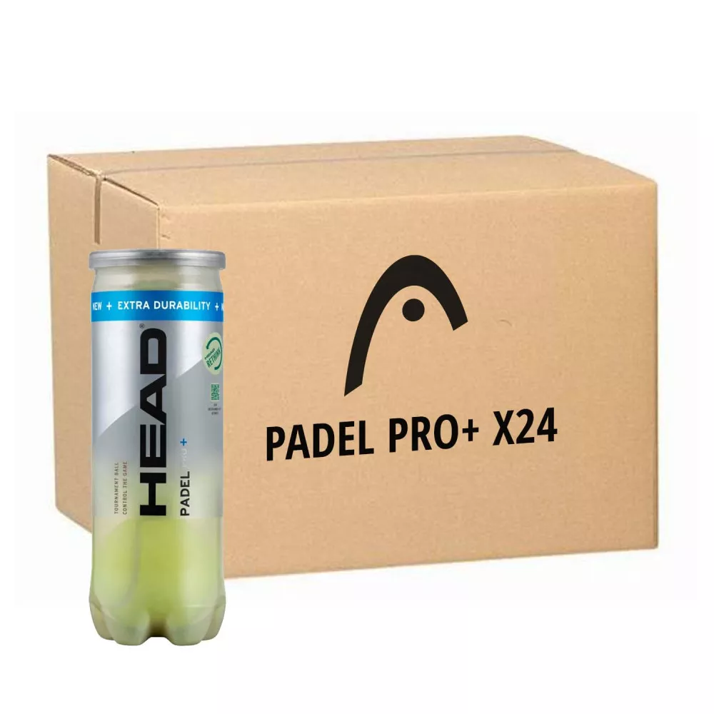 Carton 24 tubes de 3 balles Head Padel Pro+