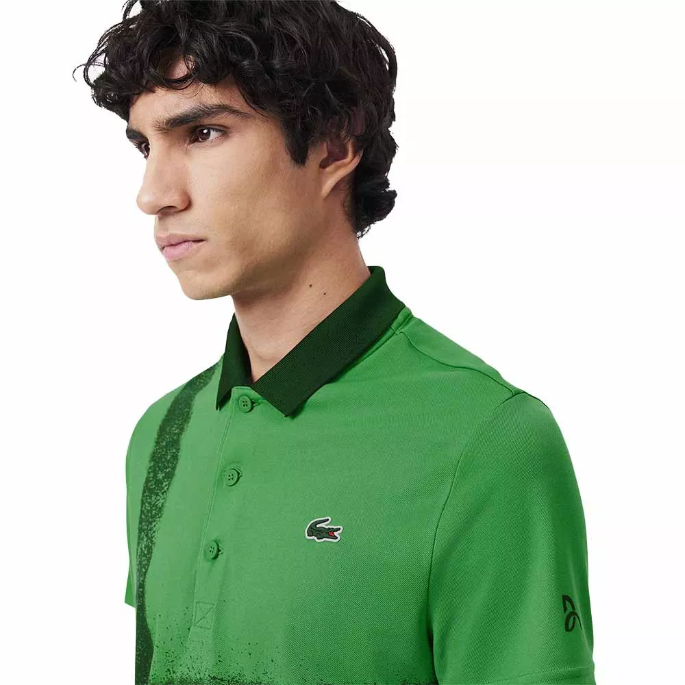 Polo Lacoste Tennis Novak Djokovic Vert / Marine Version Fan