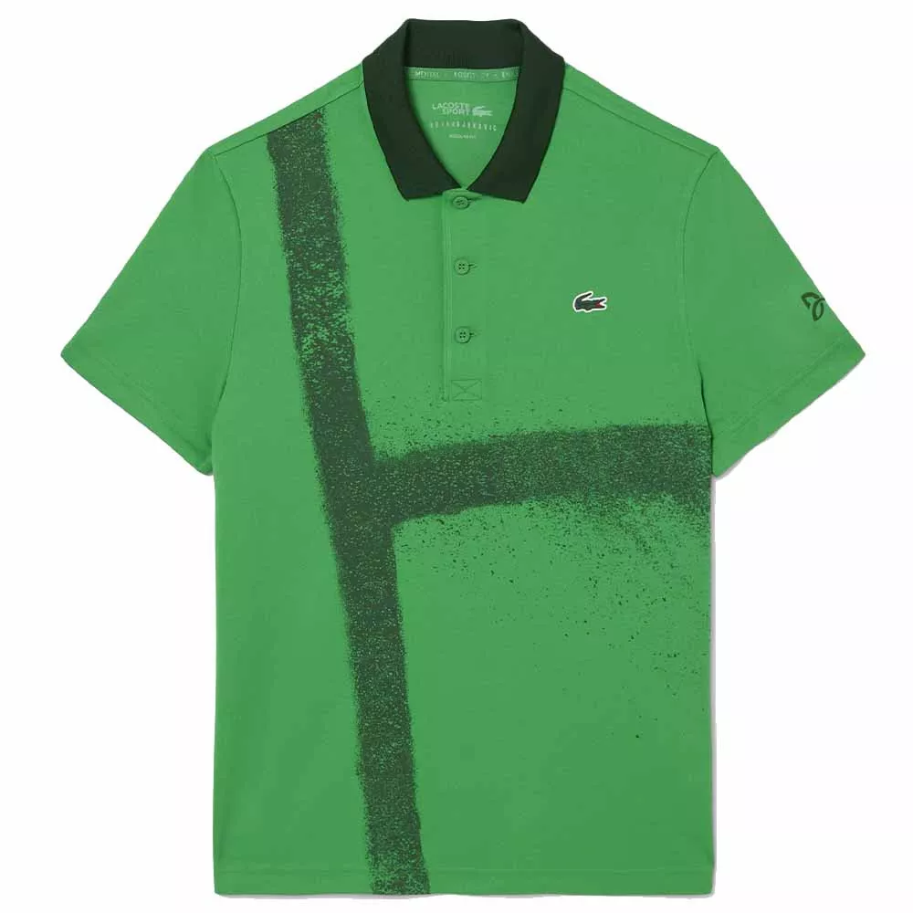 Polo Lacoste Tennis Novak Djokovic Vert / Marine Version Fan