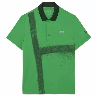 Polo Lacoste Tennis Novak Djokovic Vert / Marine Version Fan