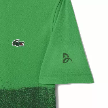 Polo Lacoste Tennis Novak Djokovic Vert / Marine Version Fan