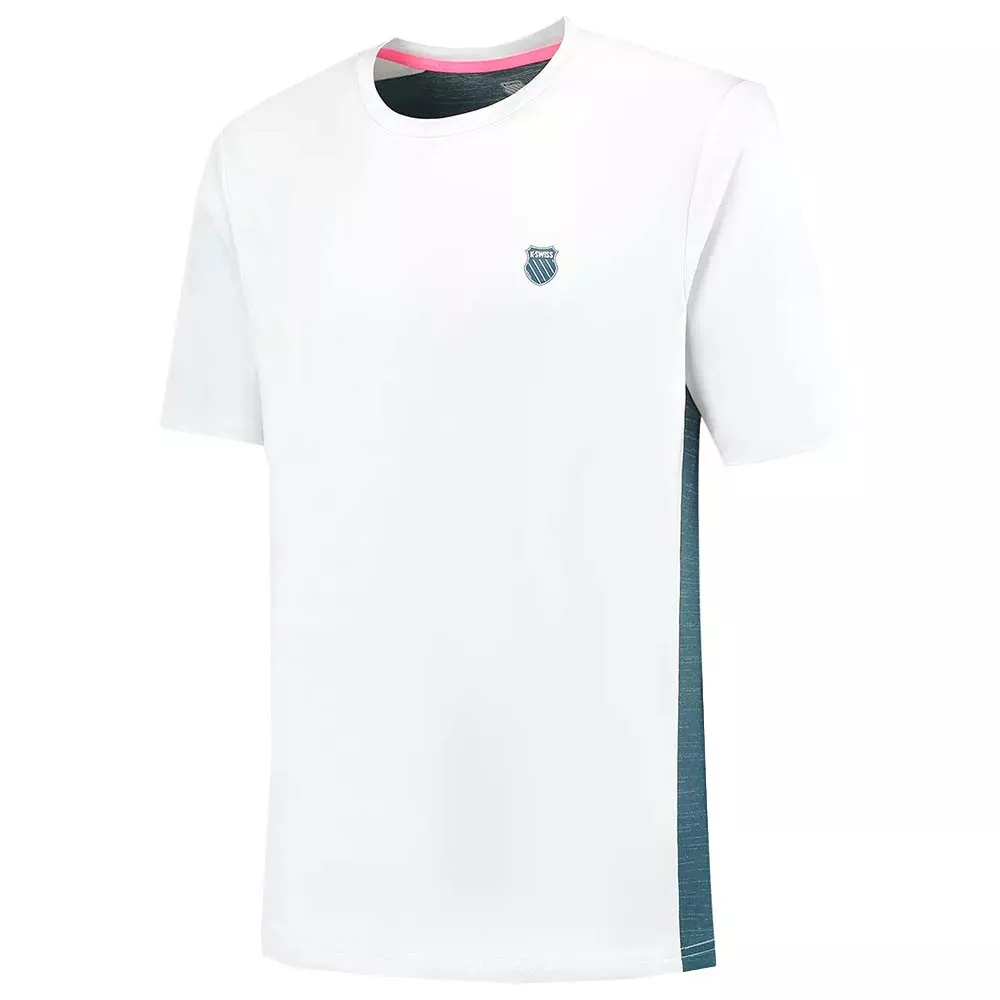 T-Shirt K-Swiss Hypercourt Mix Melange Crew Blanc / Bleu pétrole