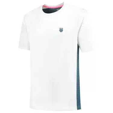 T-Shirt K-Swiss Hypercourt Mix Melange Crew Blanc / Bleu pétrole