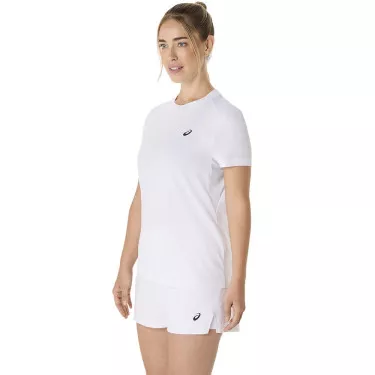 T-Shirt Asics Court SS Femme Blanc
