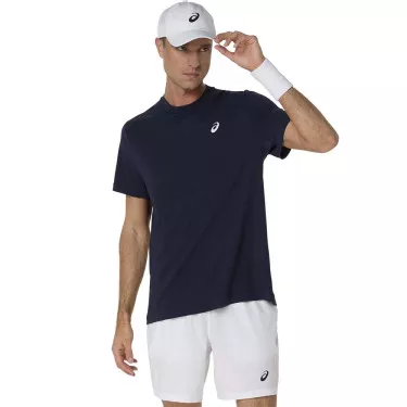 Asics Court T-Shirt Marineblauw / Oranje