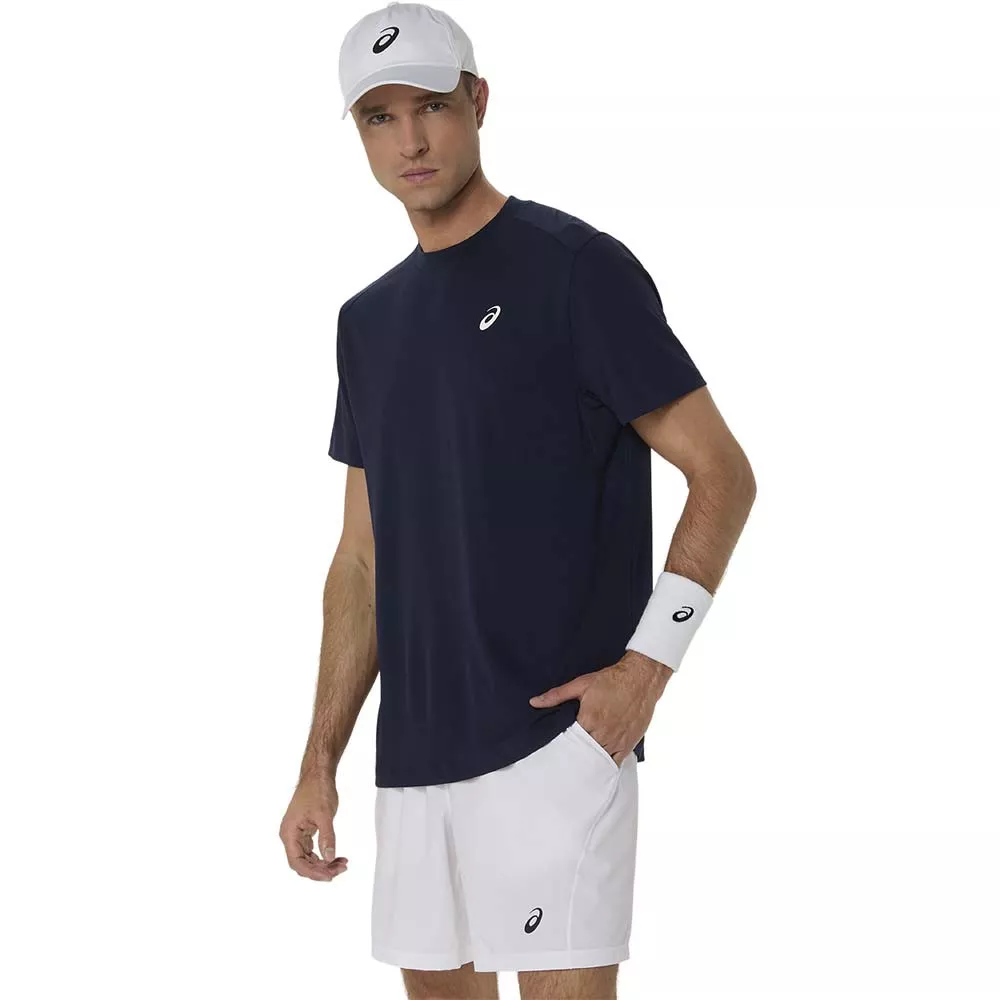 Asics Court T-Shirt Marineblauw / Oranje