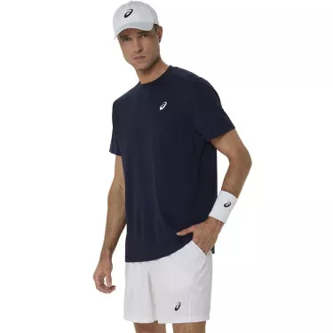 Asics Court T-Shirt Marineblauw / Oranje