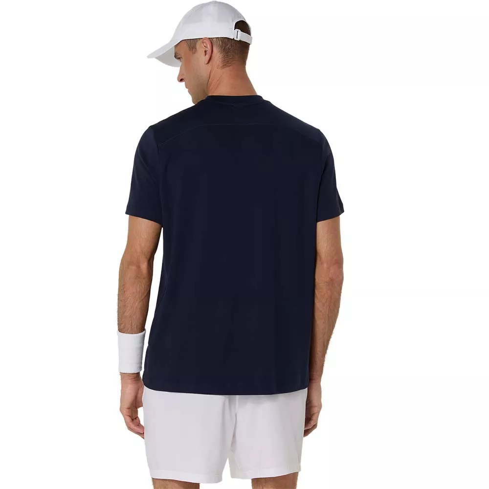 Asics Court T-Shirt Marineblauw / Oranje
