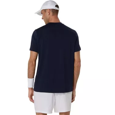 Asics Court T-Shirt Marineblauw / Oranje