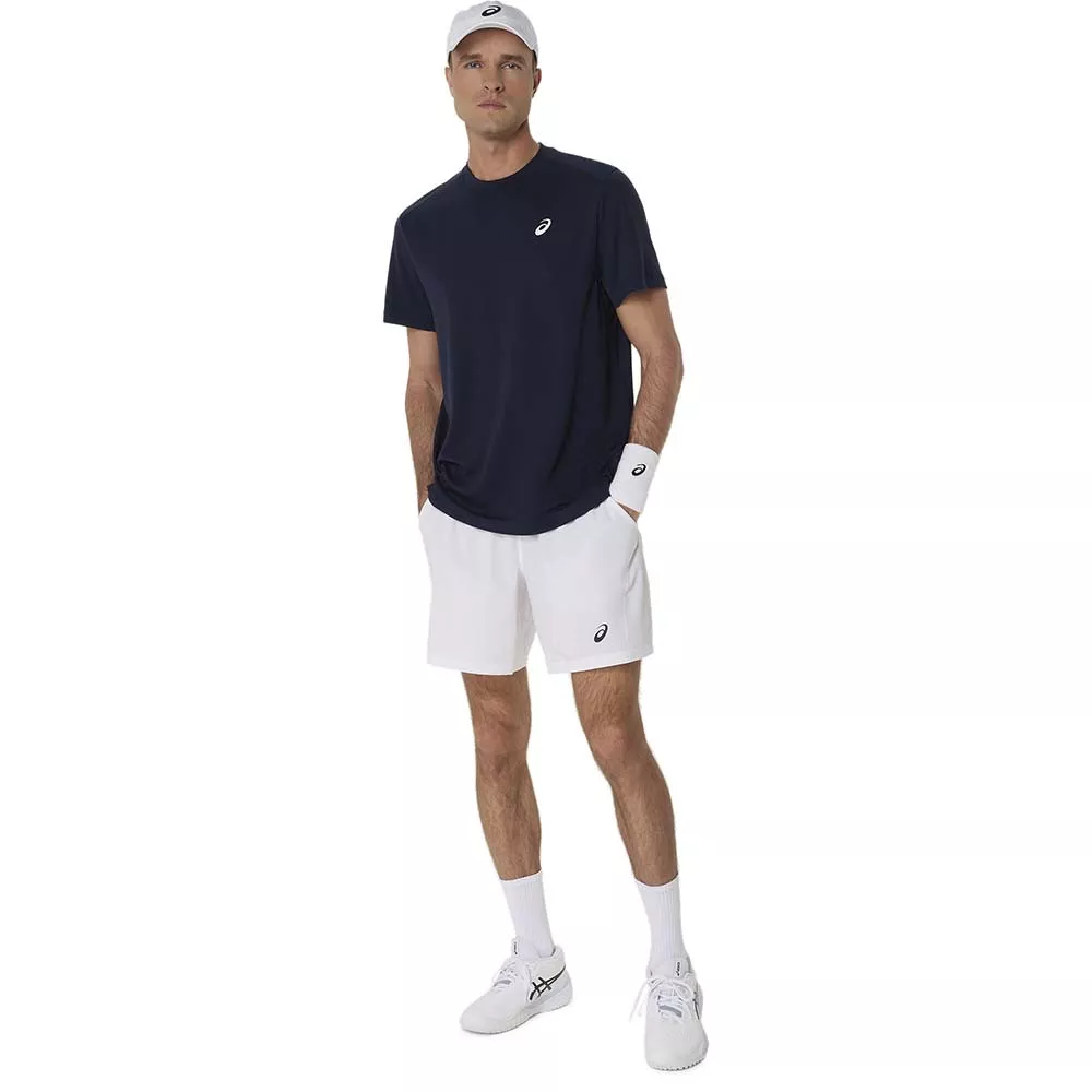 Asics Court T-Shirt Marineblauw / Oranje