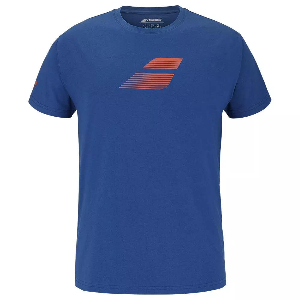 T-Shirt Babolat Exercise Big Flag Bleu / Orange
