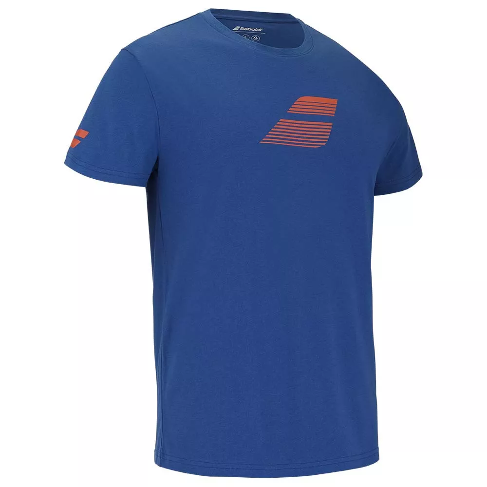T-Shirt Babolat Exercise Big Flag Bleu / Orange