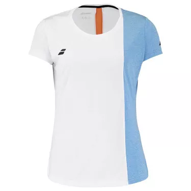 T-Shirt Babolat Play Cap Femme Blanc / Bleu