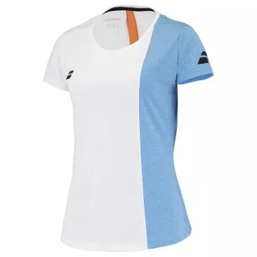 T-Shirt Babolat Play Cap Femme Blanc / Bleu