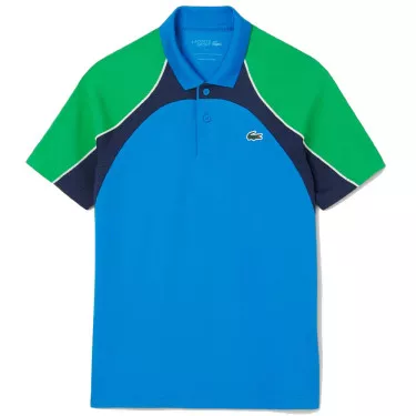 Lacoste Tennis Color-Block Ultra Dry Blauw/Groen polo