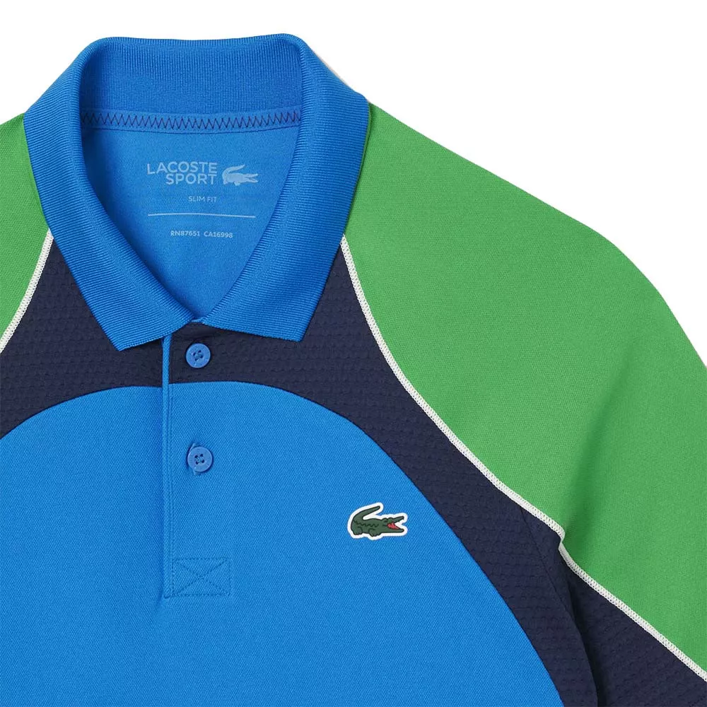 Lacoste Tennis Color-Block Ultra Dry Blauw/Groen polo