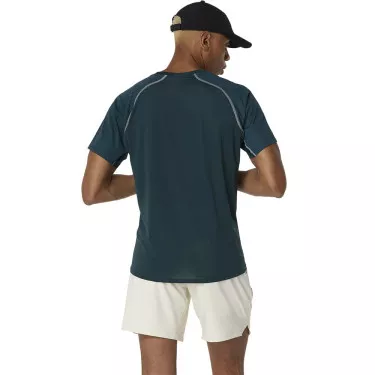 T-Shirt Asics Match Blanc Vert