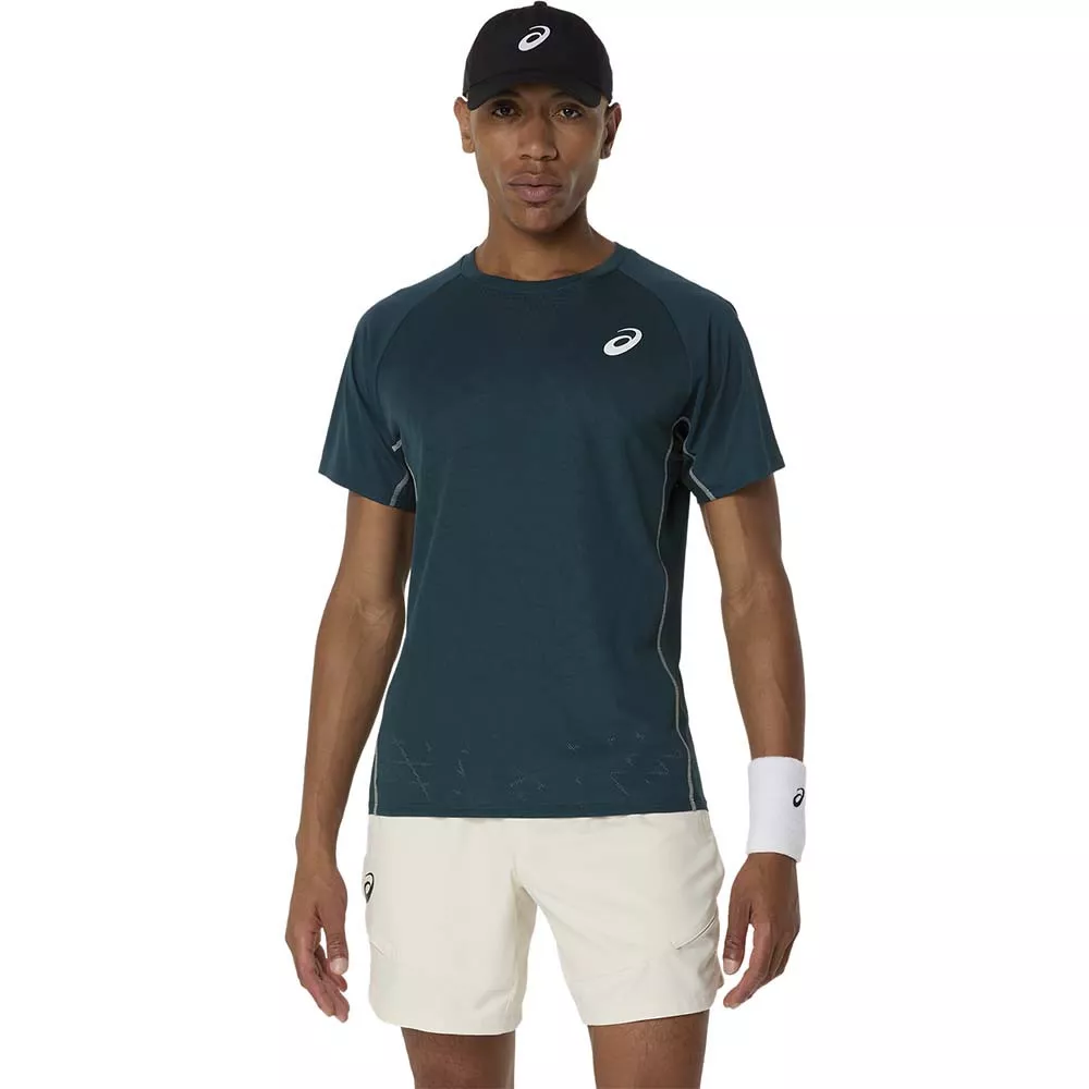 T-Shirt Asics Match Blanc Vert