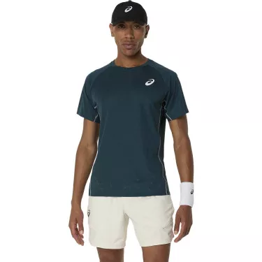 T-Shirt Asics Match Blanc Vert