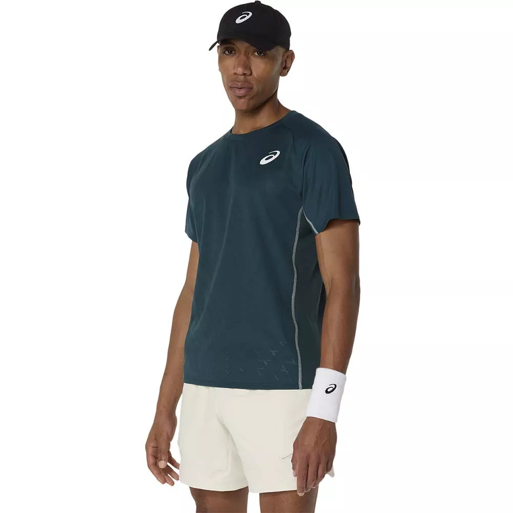 T-Shirt Asics Match Blanc Vert
