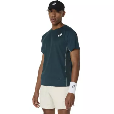 T-Shirt Asics Match Blanc Vert