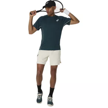 T-Shirt Asics Match Blanc Vert
