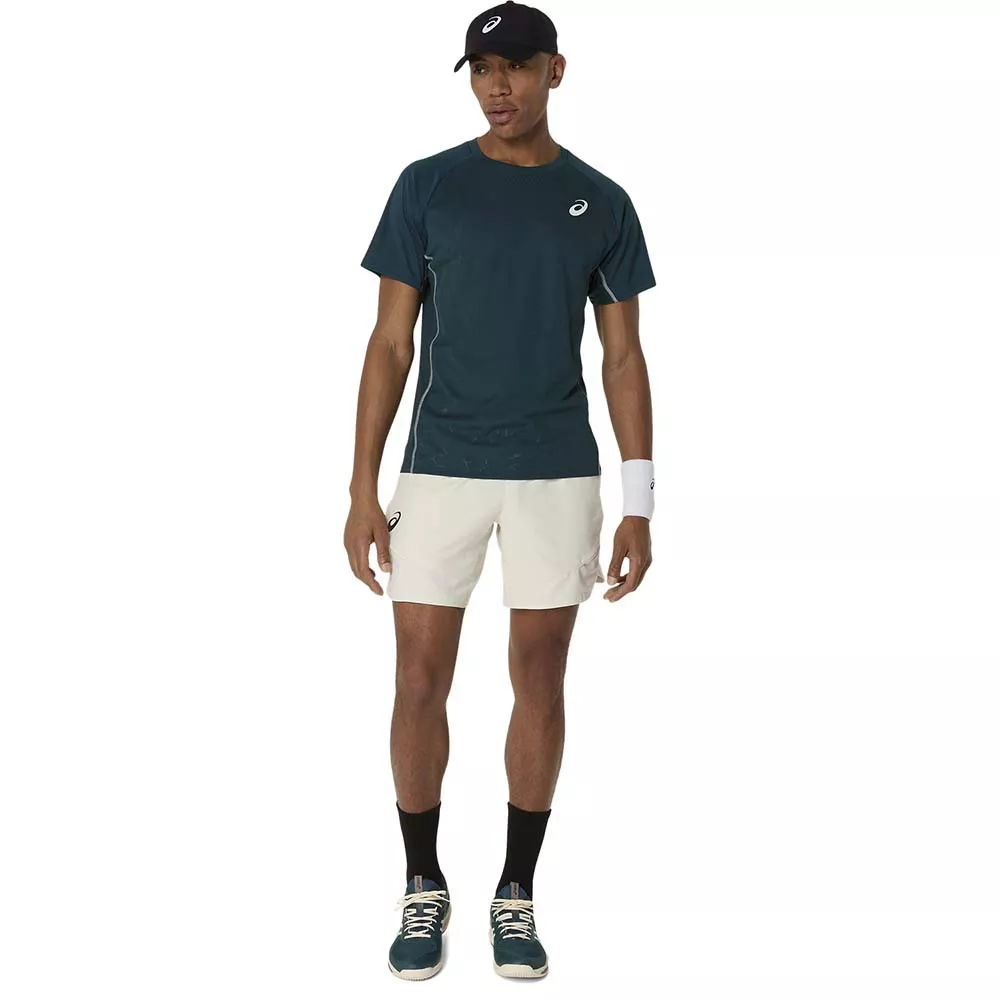 T-Shirt Asics Match Blanc Vert