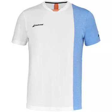 T-Shirt Babolat Play Crew Neck Blanc / Bleu