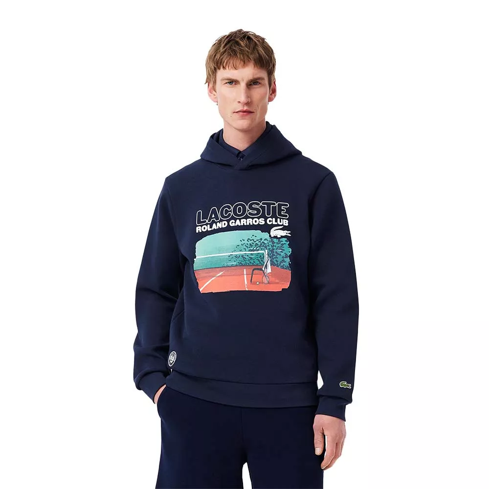Sweat à capuche Lacoste Roland Garros Club Bleu marine