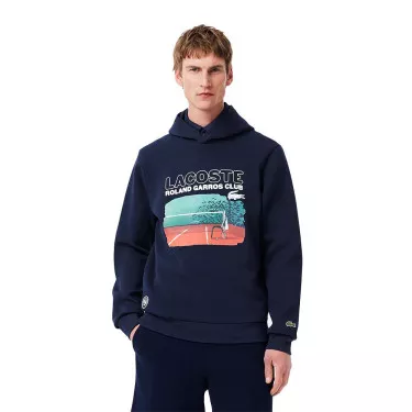 Sweat à capuche Lacoste Roland Garros Club Bleu marine