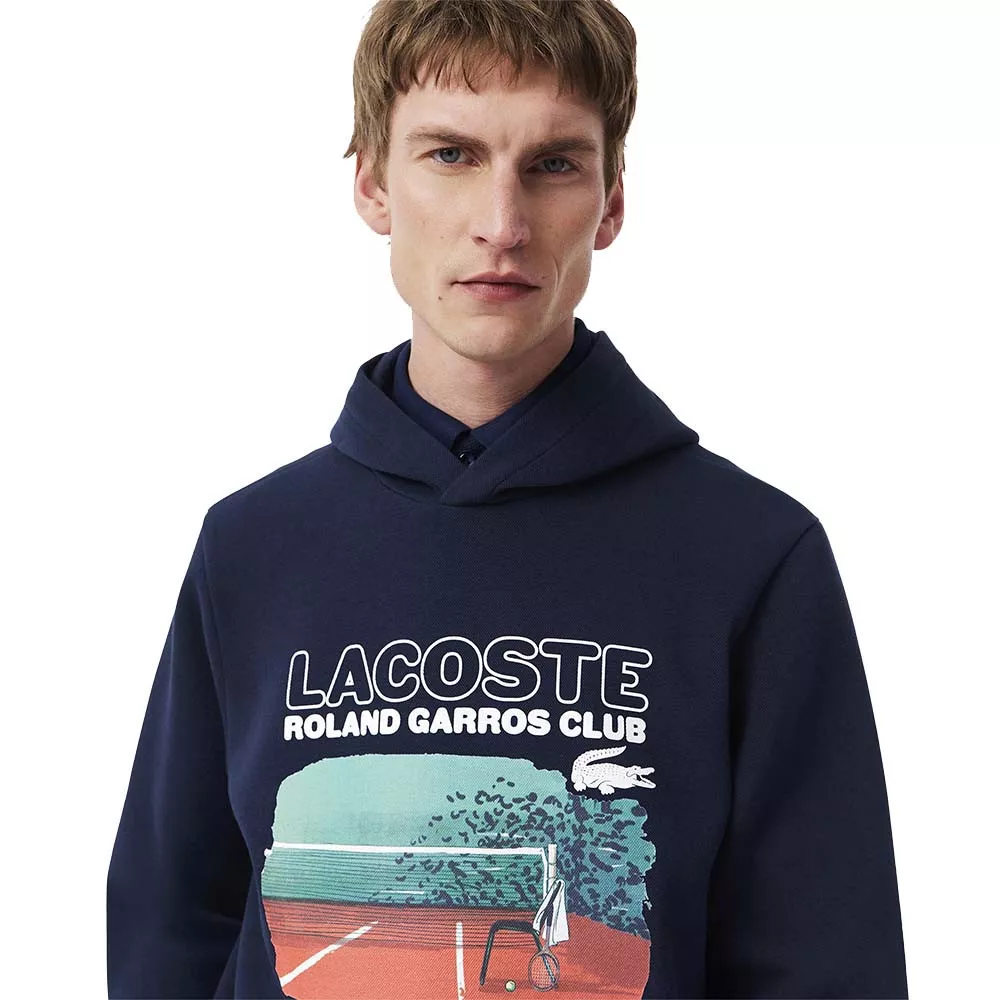 Sweat à capuche Lacoste Roland Garros Club Bleu marine