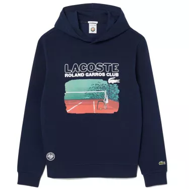Sweat à capuche Lacoste Roland Garros Club Bleu marine